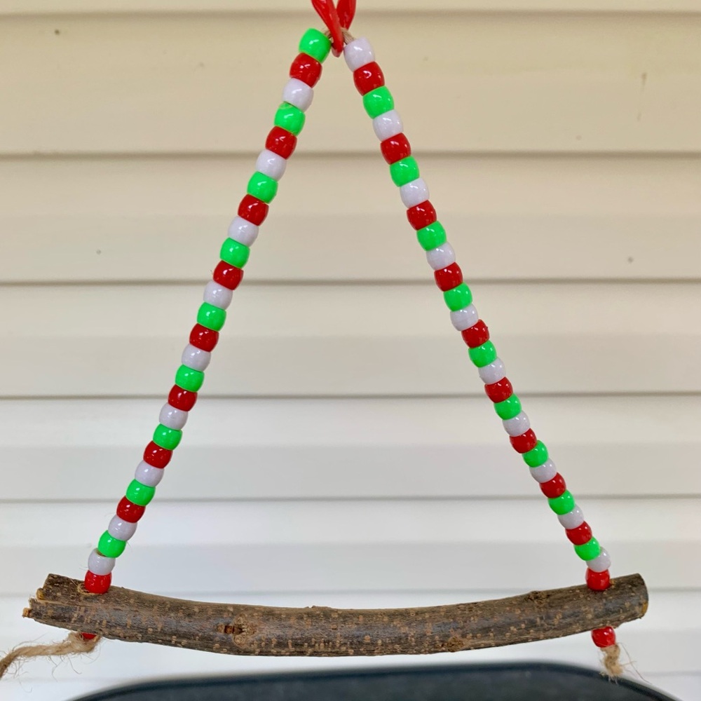 Small Candy Cane parrot swing🎄🪽6 inches long toy